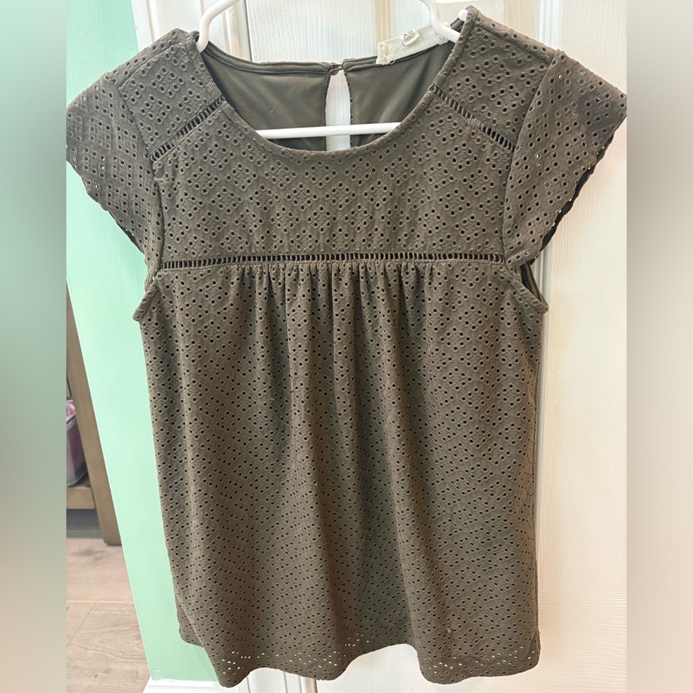 Olive Green Brea Canyon top from Stitch Fix